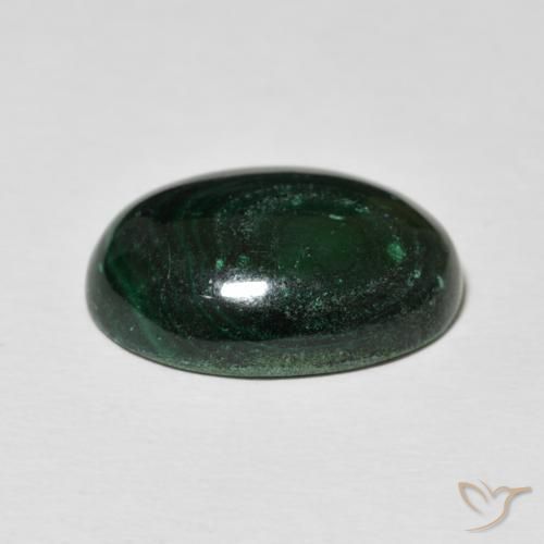 Malaquita Verde oscuro natural de 15.62 ct, Ovalada, Opaco