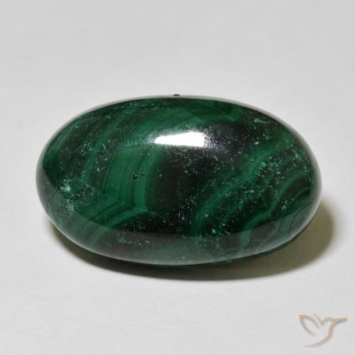 44.21ct Natural Verde oscuro Malaquita, Ovalada, Opaco