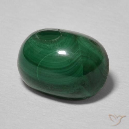 Malaquita Verde multicolor natural de 3.51 ct, Ovalada, Opaco
