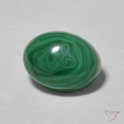 Malaquita Verde medio natural de 2.90 ct, Ovalada, Opaco