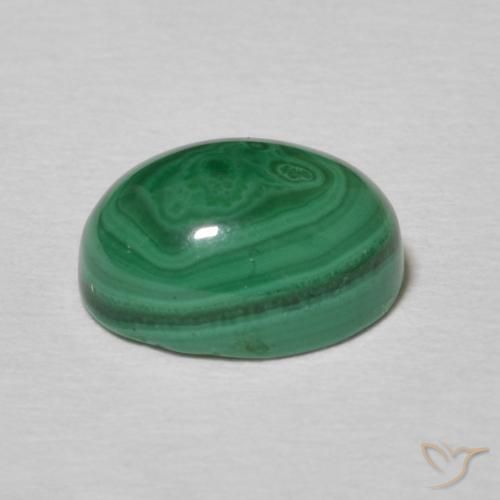 Malaquita Verde medio natural de 2.90 ct, Ovalada, Opaco