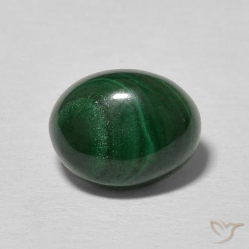 2.66ct Natural Verde oscuro Malaquita, Ovalada, Opaco