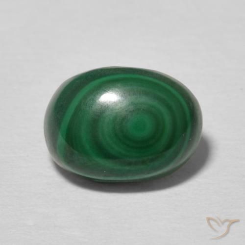 Malaquita verde natural de 2,53 ct, corte óvalo, opaco