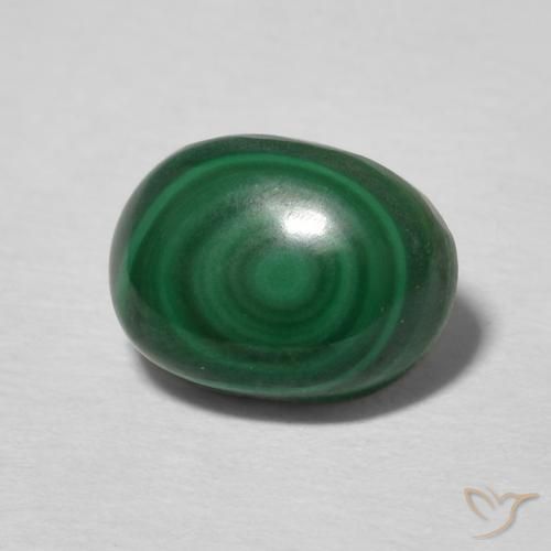 Malaquita verde natural de 2,53 ct, corte óvalo, opaco