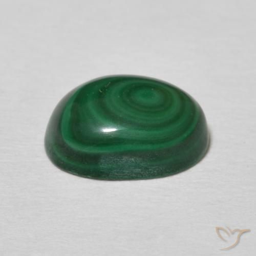 Malaquita verde natural de 2,53 ct, corte óvalo, opaco