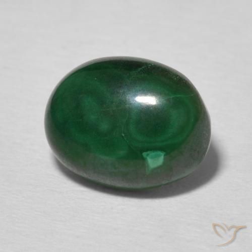 Malaquita Verde oscuro natural de 2.97 ct, Ovalada, Opaco