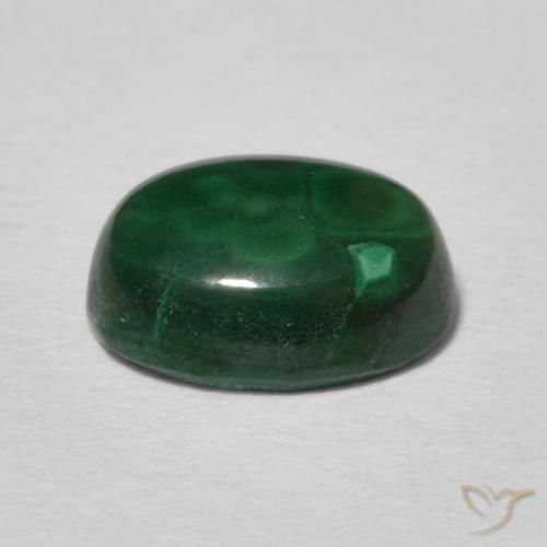 Malaquita Verde oscuro natural de 2.97 ct, Ovalada, Opaco