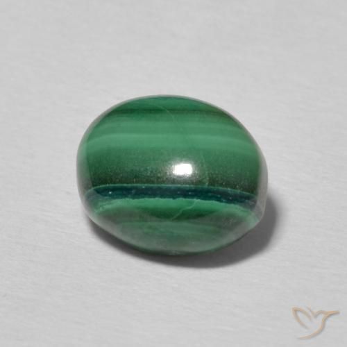 Malaquita Verde multicolor natural de 2.97 ct, Ovalada, Opaco