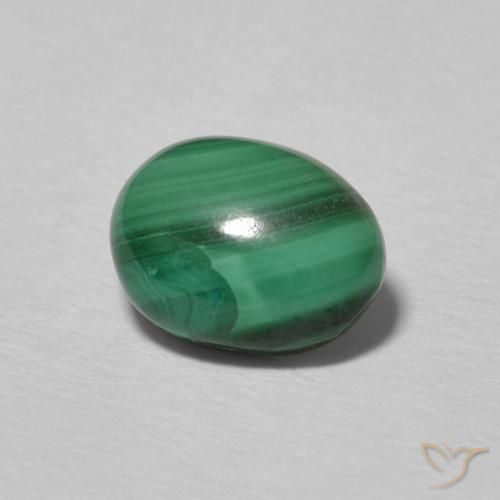 Malaquita Verde multicolor natural de 2.14 ct, Ovalada, Opaco