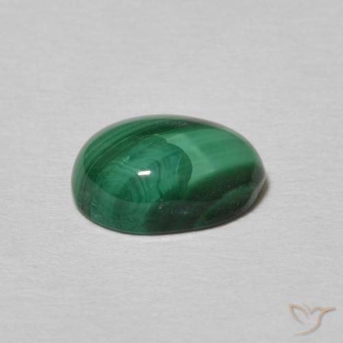 Malaquita Verde multicolor natural de 2.14 ct, Ovalada, Opaco