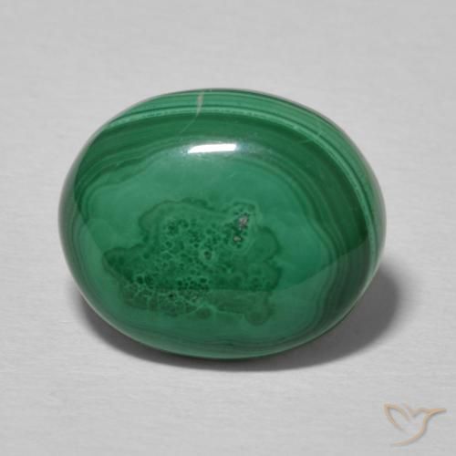 5.17ct Natural Verde medio Malaquita, Ovalada, Opaco