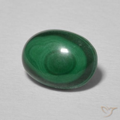Malaquita Verde multicolor natural de 2.21 ct, Ovalada, Opaco