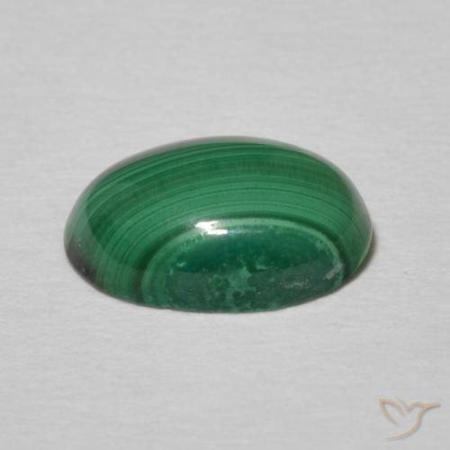 Malaquita Verde oscuro natural de 2.36 ct, Ovalada, Opaco