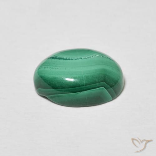 Malaquita Verde multicolor natural de 3.72 ct, Corte Óvalo, Opaco