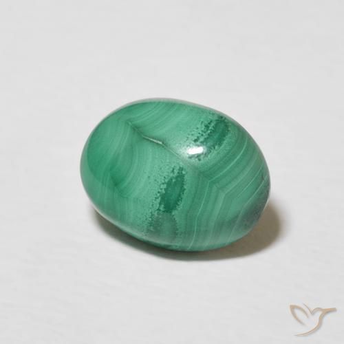 Malaquita Verde multicolor natural de 2.37 ct, Ovalada, Opaco
