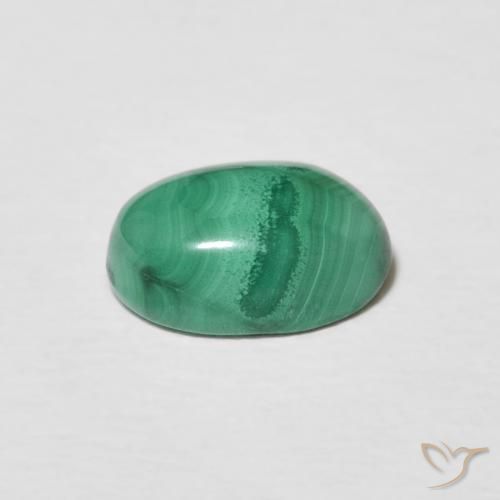 Malaquita Verde multicolor natural de 2.37 ct, Ovalada, Opaco