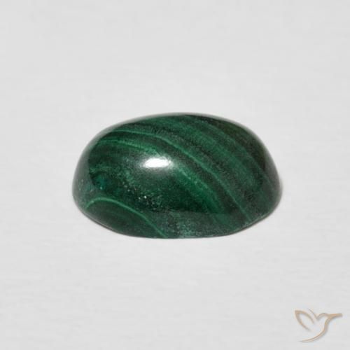 Malaquita Verde oscuro natural de 3.00 ct, Ovalada, Opaco