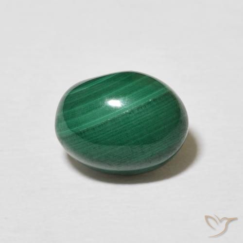 3.12ct Natural Verde medio Malaquita, Ovalada, Opaco