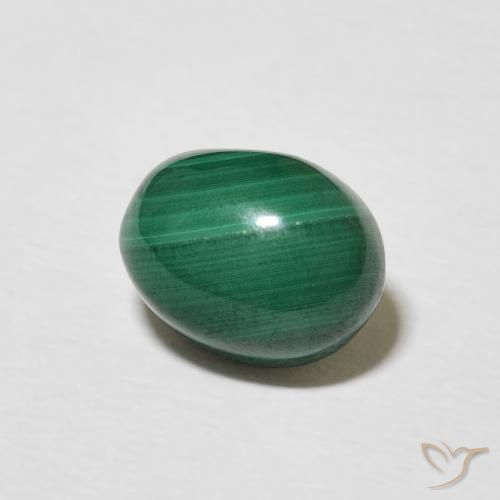 Malaquita Verde medio natural de 3.12 ct, Ovalada, Opaco