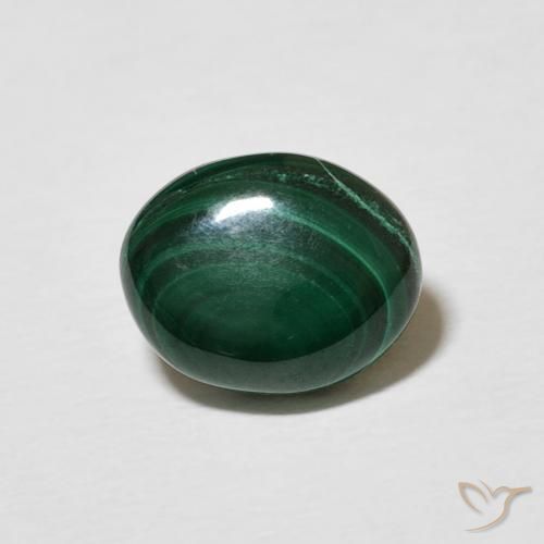 3.10ct Natural Verde oscuro Malaquita, Ovalada, Opaco