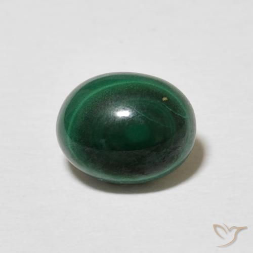 2.91ct Natural Verde oscuro Malaquita, Ovalada, Opaco