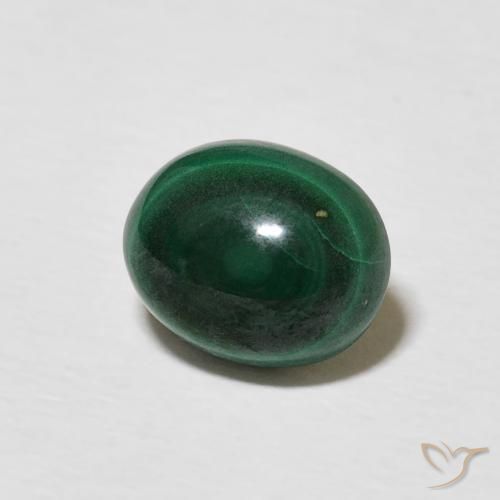 Malaquita Verde oscuro natural de 2.91 ct, Ovalada, Opaco