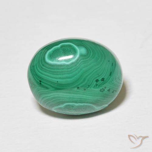 Malaquita verde natural de 4,33 ct, corte óvalo, opaco