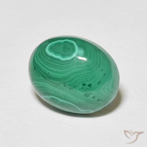 Malaquita verde natural de 4,33 ct, corte óvalo, opaco