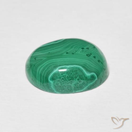 Malaquita verde natural de 4,33 ct, corte óvalo, opaco
