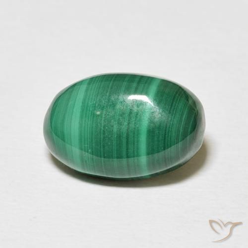 5.60ct Natural Verde medio Malaquita, Ovalada, Opaco