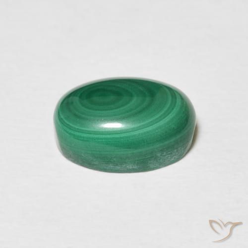 Malaquita Verde multicolor natural de 3.58 ct, Ovalada, Opaco