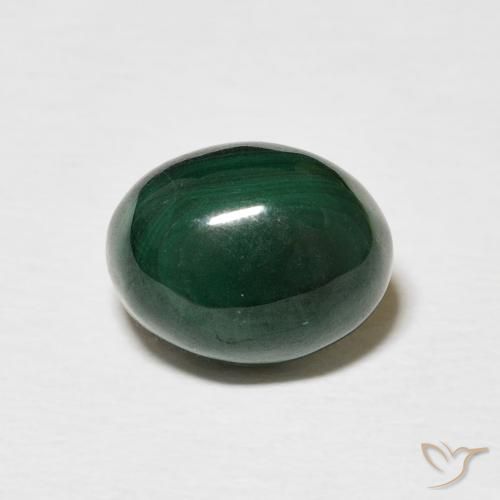 4.66ct Natural Verde oscuro Malaquita, Ovalada, Opaco