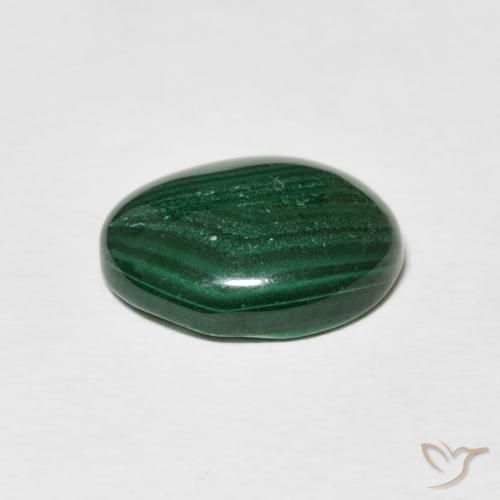 Malaquita Verde medio natural de 5.16 ct, Ovalada, Opaco