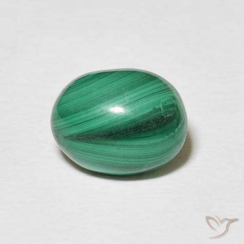 3.16ct Natural Verde medio Malaquita, Ovalada, Opaco