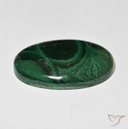 Malaquita Verde oscuro natural de 79.08 ct, Ovalada, Opaco