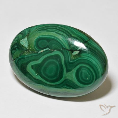 Malaquita Verde multicolor natural de 83.20 ct, Ovalada, Opaco