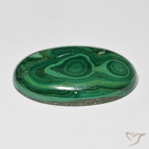Malaquita Verde multicolor natural de 83.20 ct, Ovalada, Opaco