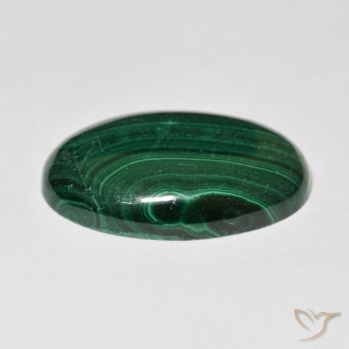 Malaquita Verde medio natural de 35.65 ct, Ovalada, Opaco
