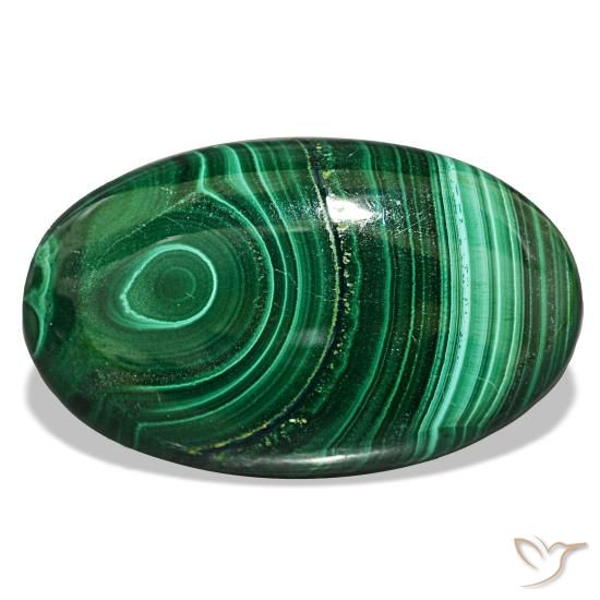 Malaquita verde natural de 30,82 ct, corte óvalo, opaco