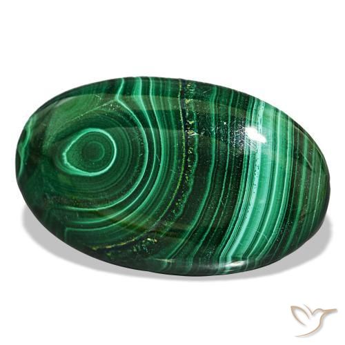 Malaquita verde natural de 30,82 ct, corte óvalo, opaco