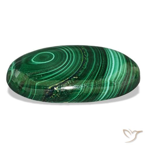 Malaquita verde natural de 30,82 ct, corte óvalo, opaco