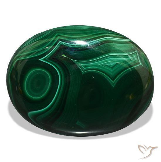Malaquita verde natural de 53,10 ct, corte óvalo, opaco
