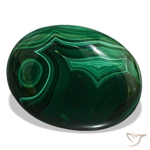 Malaquita verde natural de 53,10 ct, corte óvalo, opaco
