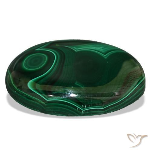 Malaquita verde natural de 53,10 ct, corte óvalo, opaco