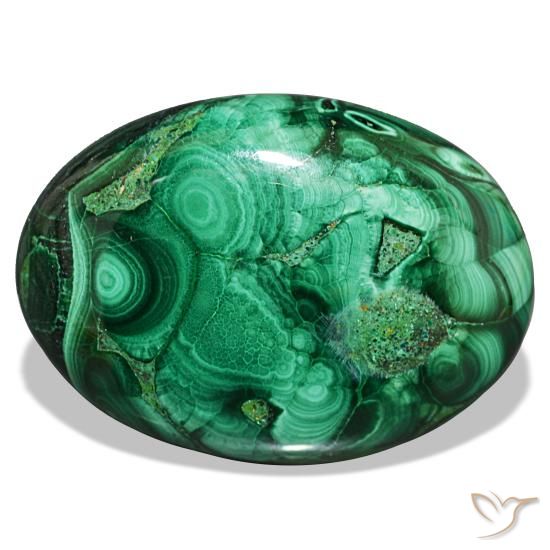 Malaquita verde de 43,00 ct, ovalado, opaco
