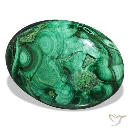 Malaquita verde natural de 43,00 ct, corte óvalo, opaco