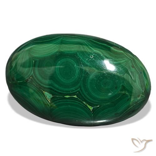 Malaquita verde natural de 40,20 ct, corte óvalo, opaco