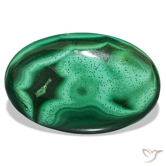 Malaquita verde natural de 27,87 ct, corte óvalo, opaco