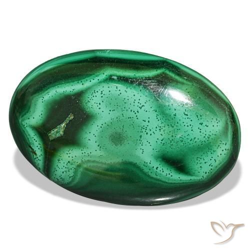 Malaquita verde natural de 27,87 ct, corte óvalo, opaco