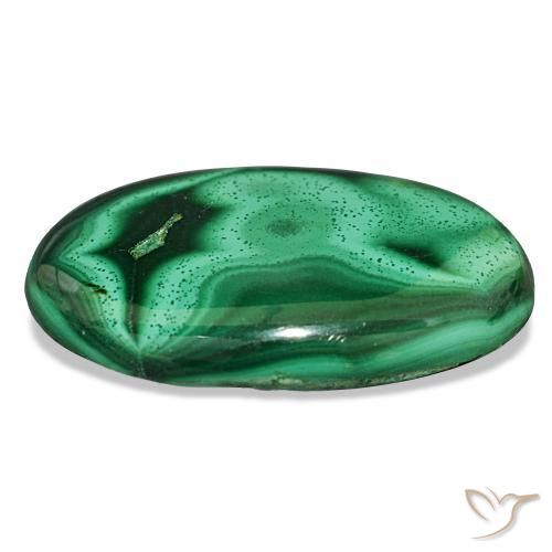 Malaquita verde natural de 27,87 ct, corte óvalo, opaco